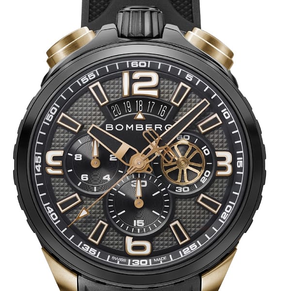 Bomberg Bolt-68 Black & Gold Sapphire Chronograph – Image 3