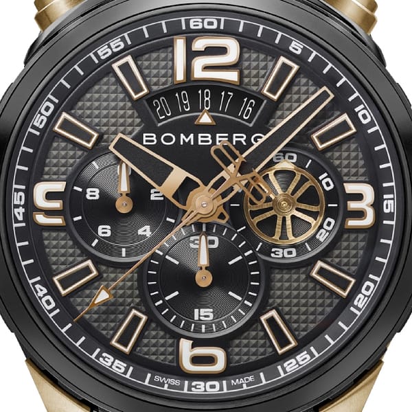 Bomberg Bolt-68 Black & Gold Sapphire Chronograph – Image 4