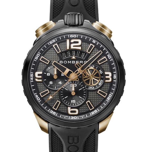 Bomberg Bolt-68 Black & Gold Sapphire Chronograph – Image 2