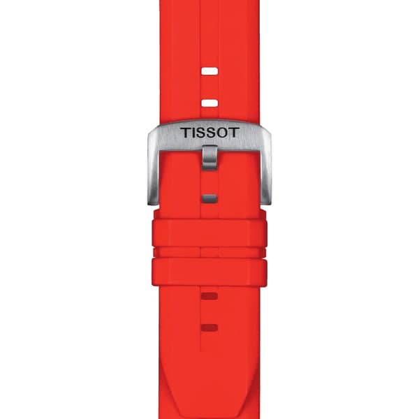 Tissot T-Touch Connect Solar Smartwatch Titan mit rotem Kautschukarmband – Image 6