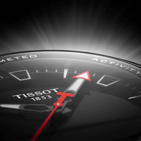 Tissot T-Touch Connect Solar Smartwatch Titan mit rotem Kautschukarmband – Image 7