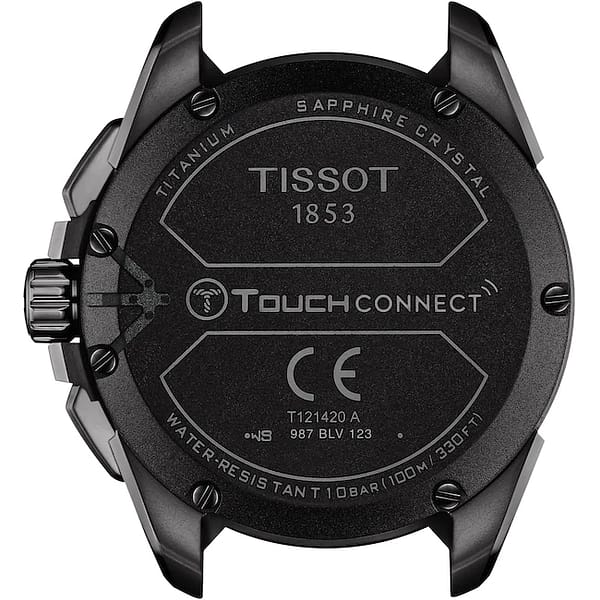 Tissot T-Touch Connect Solar Smartwatch Titan Schwarz – Orange mit schwarzem Kautschukarmband – Image 2