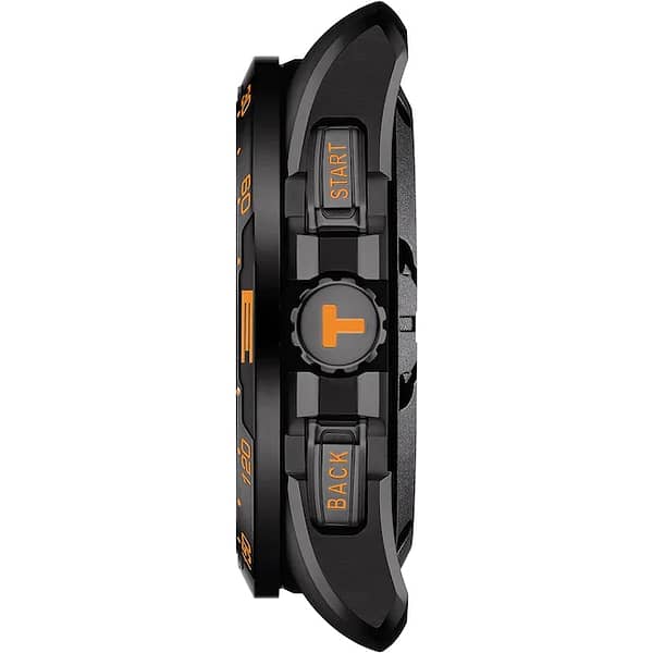 Tissot T-Touch Connect Solar Smartwatch Titan Schwarz – Orange mit schwarzem Kautschukarmband – Image 3