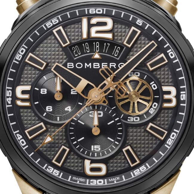 Bomberg Bolt-68 Black & Gold Sapphire Chronograph – Image 4