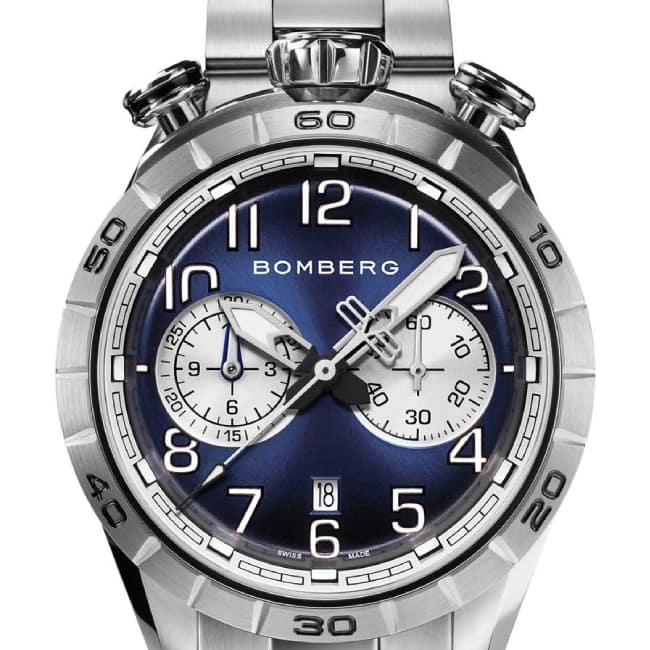 Bomberg BB-68 Dark Blue & Silver Chronograph – Image 3