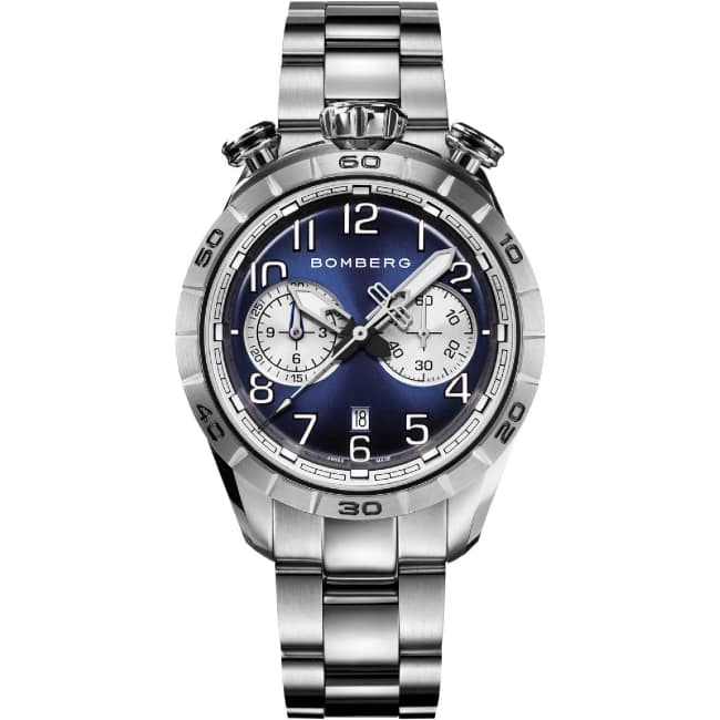 Bomberg BB-68 Dark Blue & Silver Chronograph